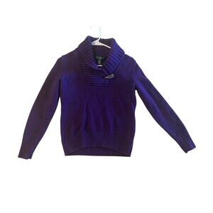 Lauren Ralph Lauren Green Label Purple Sweater With Toggle Sz‎ Small 100% Cotton